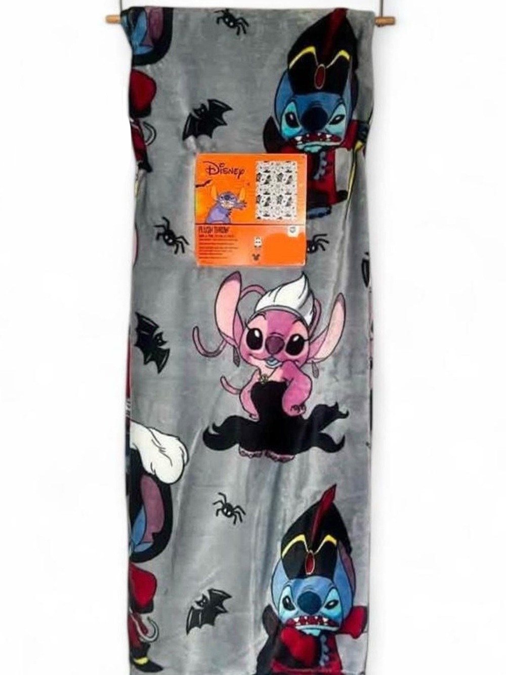 Disney Stitch & Angel Halloween Plush Throw Blanket